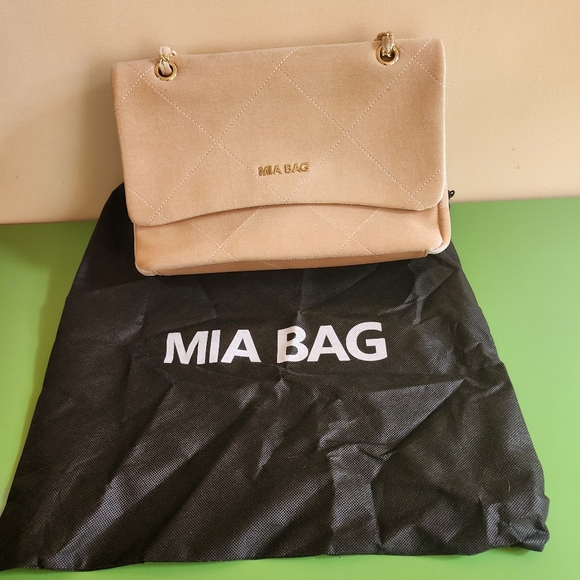 MIA BAG velvet shoulder bag beige pink - Picture 9 of 10